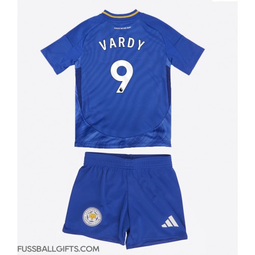 Leicester City Jamie Vardy #9 Fußballbekleidung Heimtrikot Kinder 2024-25 Kurzarm (+ kurze hosen)